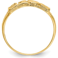 14K Yellow Gold 15 Themed Ring with Heart Design and Textured Band by 0