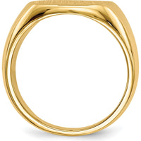14K Yellow Gold 15mm Men's Signet Ring with Brushed Satin Finish by 0