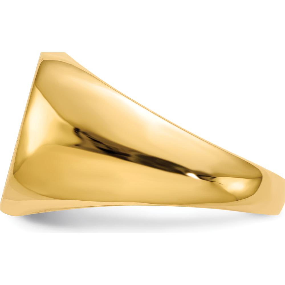 14K Yellow Gold 15mm Men's Signet Ring with Brushed Satin Finish by 0