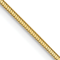 14K Yellow Gold 16" 0.9mm Octagonal Snake Chain Necklace with Lobster Clasp by Oro Pregiato