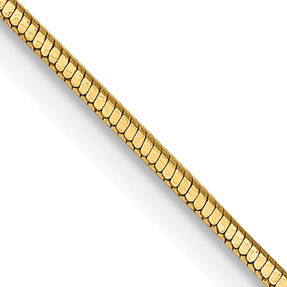 14K Yellow Gold 16" 0.9mm Octagonal Snake Chain Necklace with Lobster Clasp by Oro Pregiato