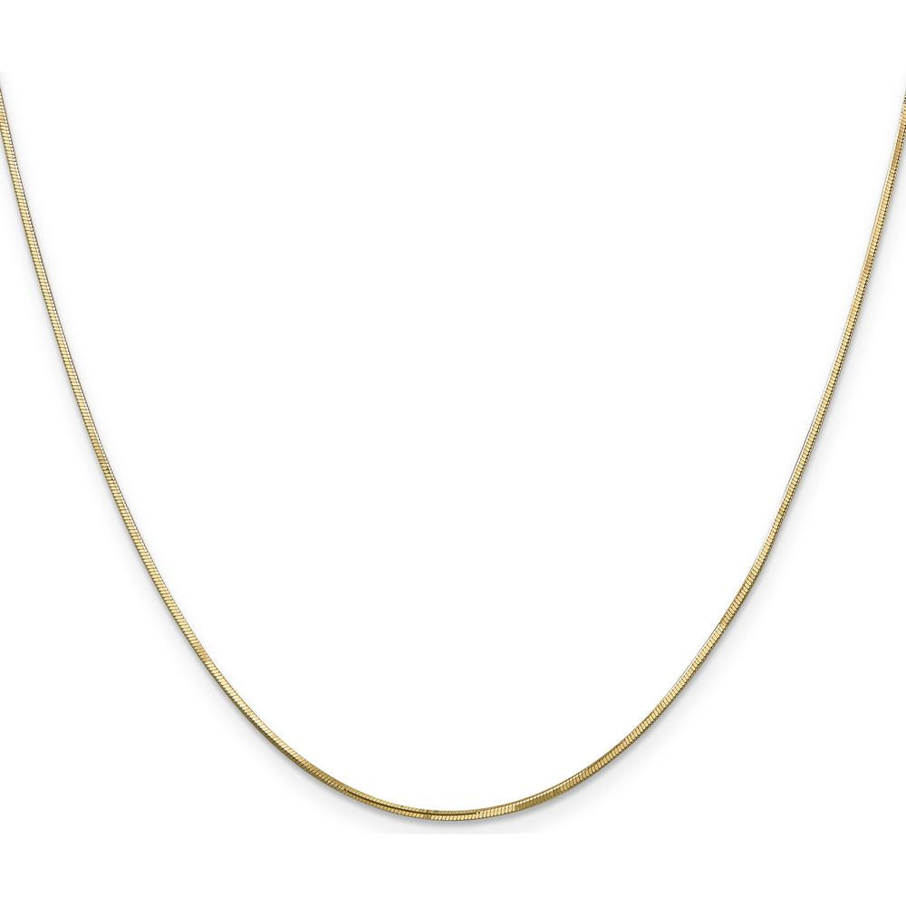 14K Yellow Gold 16" 0.9mm Octagonal Snake Chain Necklace with Lobster Clasp by Oro Pregiato