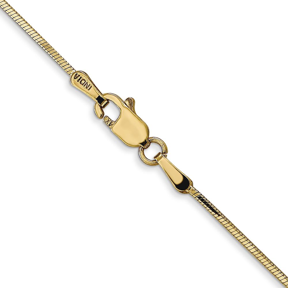 14K Yellow Gold 16" 0.9mm Octagonal Snake Chain Necklace with Lobster Clasp by Oro Pregiato