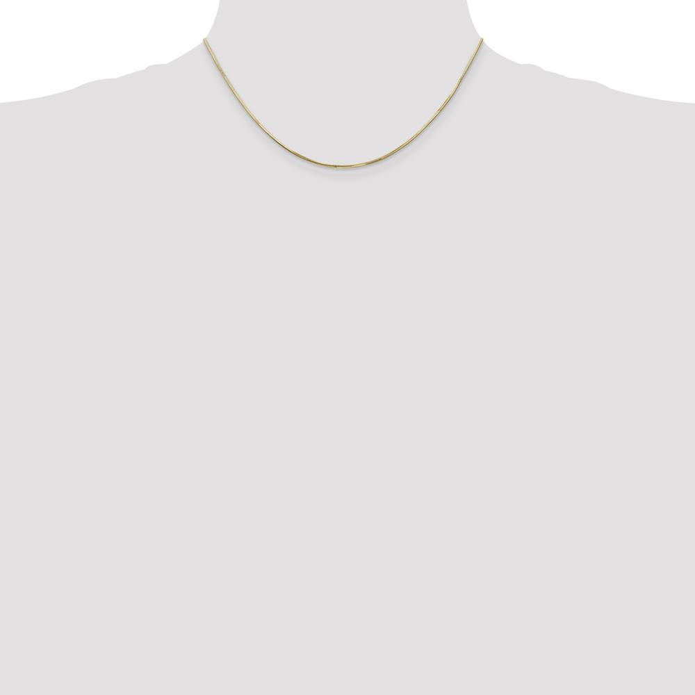 14K Yellow Gold 16" 0.9mm Octagonal Snake Chain Necklace with Lobster Clasp by Oro Pregiato