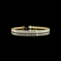 14K Yellow Gold 16.05 Carat Asscher Cut Lab Diamond Tennis Bracelet - 42 Stones with E-F VS1 Clarity - Covaloro Fine Jewelry