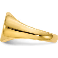 14K Yellow Gold 16.0x12.0mm Closed Back Men's Signet Ring with Satin & Polished Finish by 0