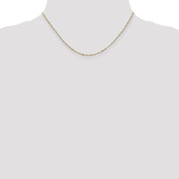 14K Yellow Gold 16" 1.25mm Flat Figaro Chain with Spring Ring Clasp by Oro Pregiato