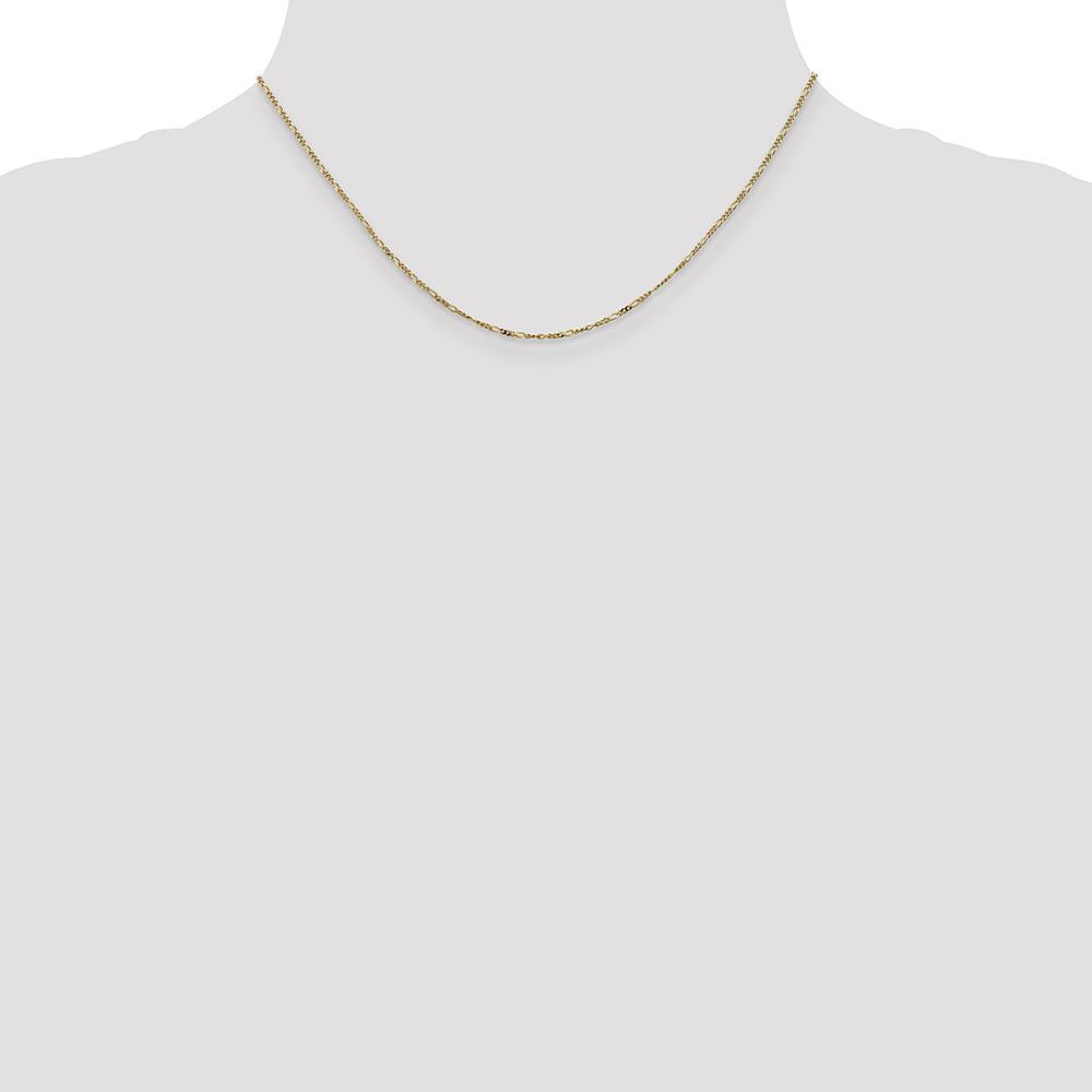 14K Yellow Gold 16" 1.25mm Flat Figaro Chain with Spring Ring Clasp by Oro Pregiato