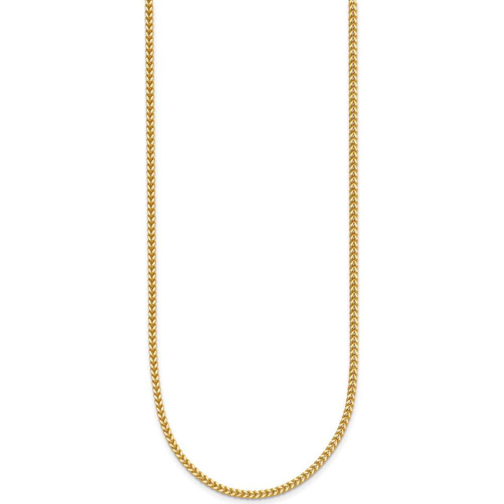 14K Yellow Gold 16" 1.4mm Franco Chain with Lobster Clasp - Polished Finish by Oro Pregiato