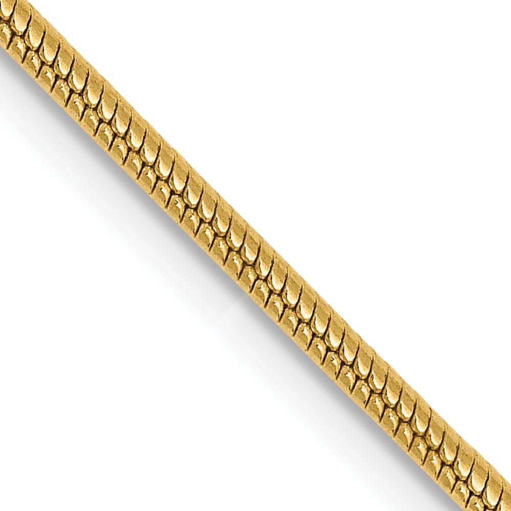 14K Yellow Gold 16" 1.6mm Round Snake Lobster Clasp Chain by 0
