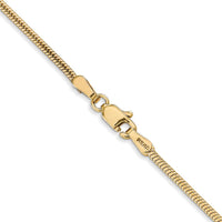 14K Yellow Gold 16" 1.6mm Round Snake Lobster Clasp Chain by 0