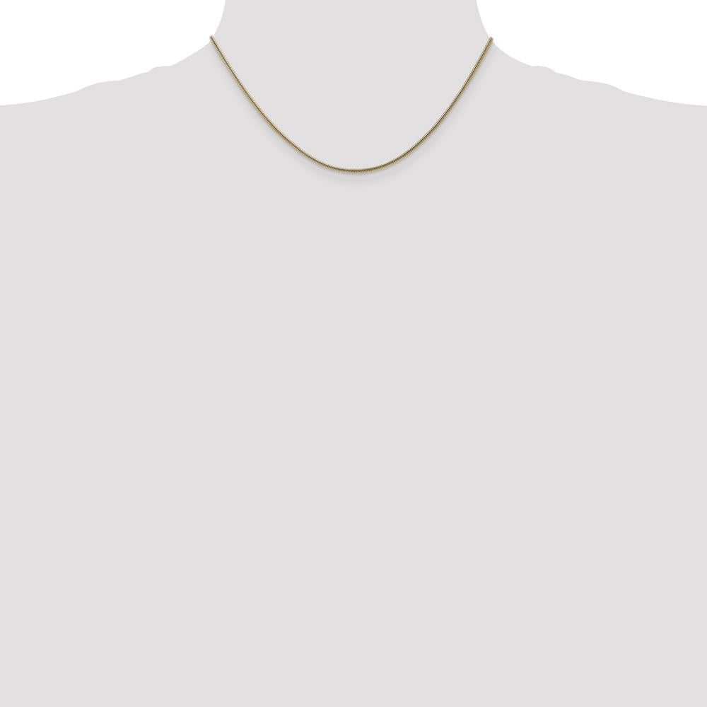 14K Yellow Gold 16" 1.6mm Round Snake Lobster Clasp Chain by 0
