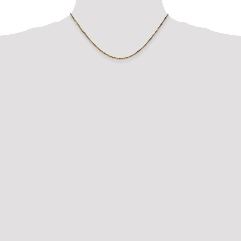 14K Yellow Gold 16" 1.7mm Diamond-Cut Spiga Chain with Lobster Clasp by Oro Pregiato