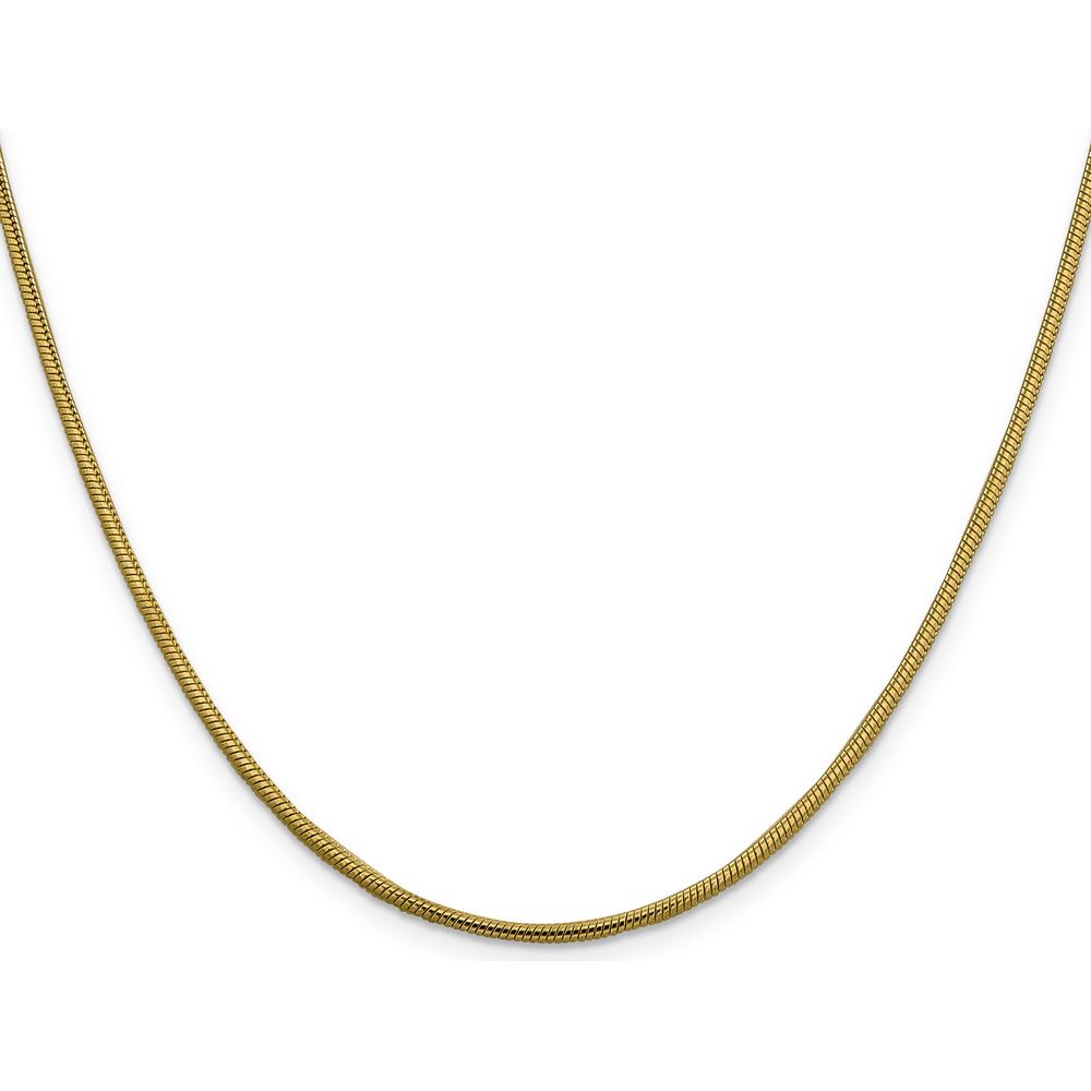 14K Yellow Gold 16" 1.85mm Round Snake Chain with Lobster Clasp by 0