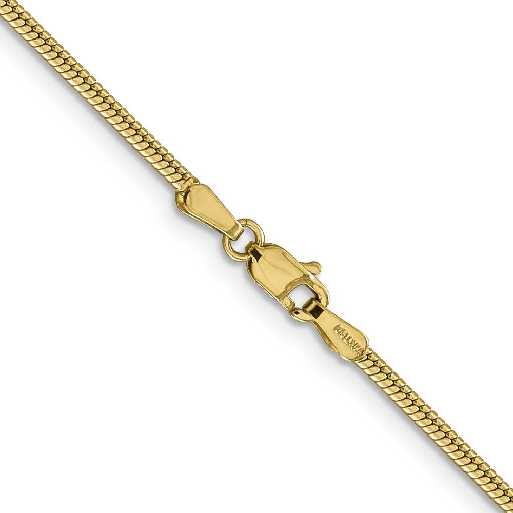 14K Yellow Gold 16" 1.85mm Round Snake Chain with Lobster Clasp by 0