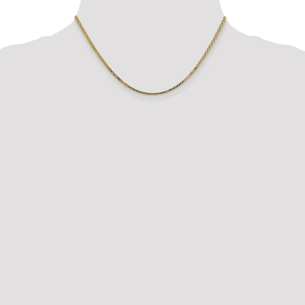14K Yellow Gold 16" 1.8mm Flat Bismark Lightweight Chain with Lobster Clasp by Oro Pregiato