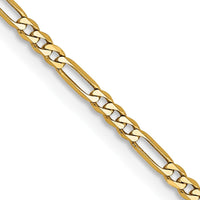 14K Yellow Gold 16" 1.8mm Flat Figaro Chain Necklace with Lobster Clasp by Oro Pregiato