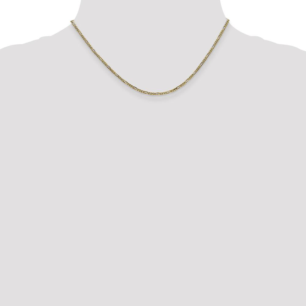 14K Yellow Gold 16" 1.8mm Flat Figaro Chain Necklace with Lobster Clasp by Oro Pregiato