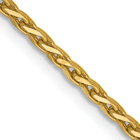 14K Yellow Gold 16" 1.9mm Diamond-Cut Parisian Wheat Chain with Lobster Clasp by Oro Pregiato