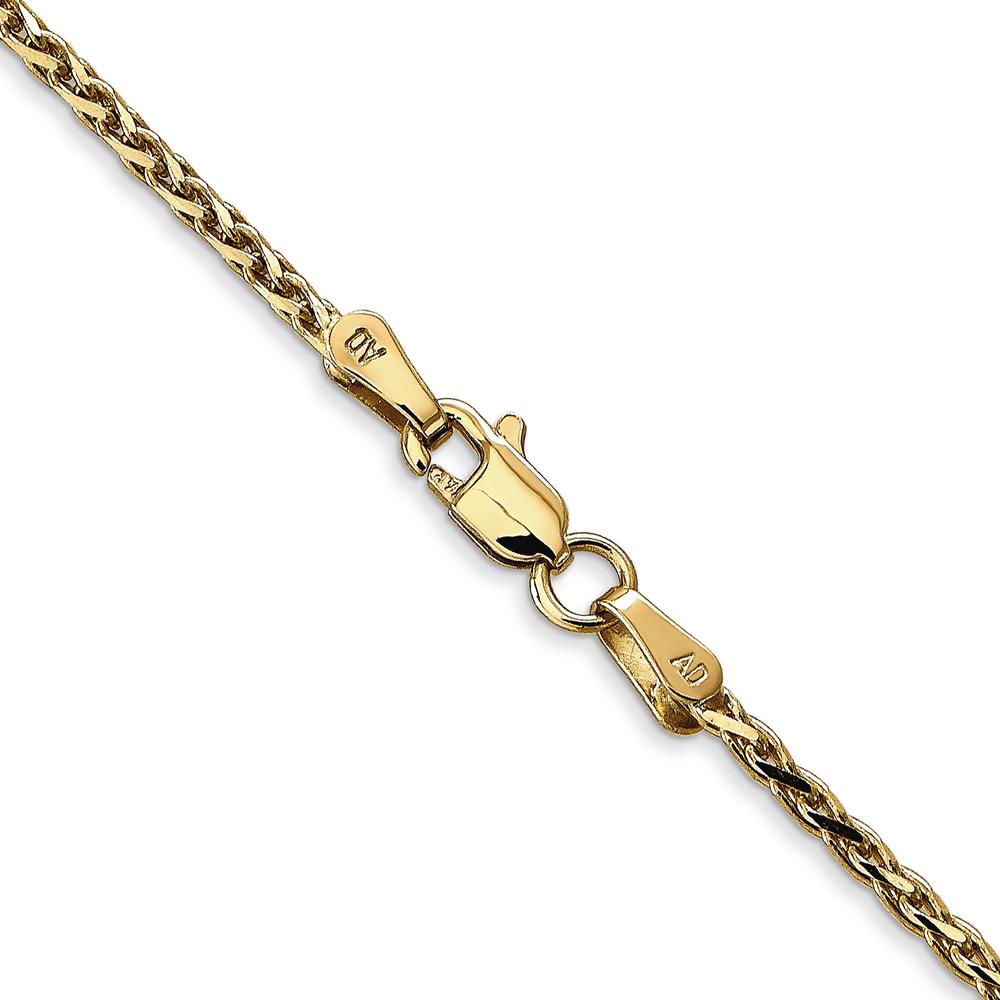 14K Yellow Gold 16" 1.9mm Diamond-Cut Parisian Wheat Chain with Lobster Clasp by Oro Pregiato