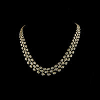14K Yellow Gold 16.14 Carat East-West Pear Shape Lab Diamond Special Necklace with Bezel Setting - 140 Total Diamond Pieces - Covaloro Fine Jewelry