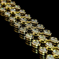 14K Yellow Gold 16.14 Carat East-West Pear Shape Lab Diamond Special Necklace with Bezel Setting - 140 Total Diamond Pieces - Covaloro Fine Jewelry