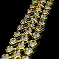 14K Yellow Gold 16.14 Carat East-West Pear Shape Lab Diamond Special Necklace with Bezel Setting - 140 Total Diamond Pieces - Covaloro Fine Jewelry