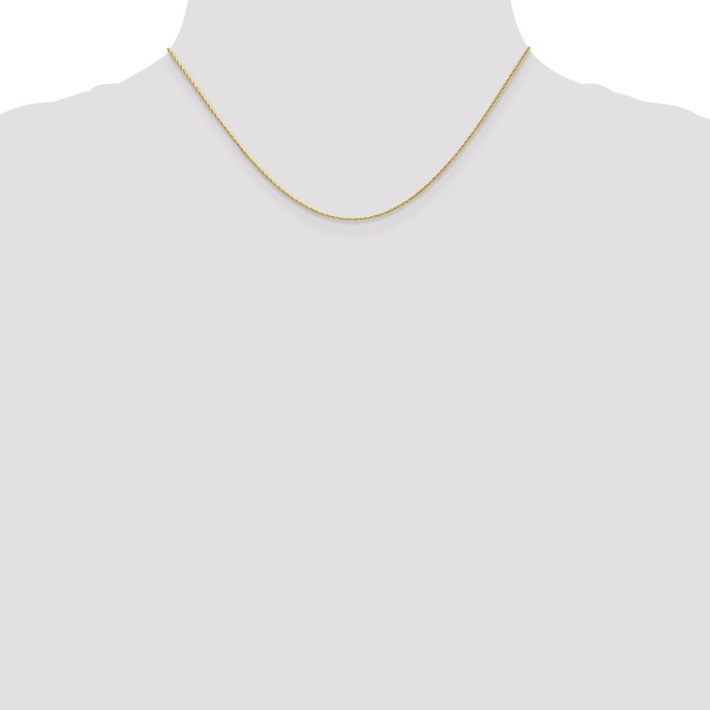 14K Yellow Gold 16" 1mm Round Parisian Wheat Chain Necklace with Lobster Clasp by Oro Pregiato