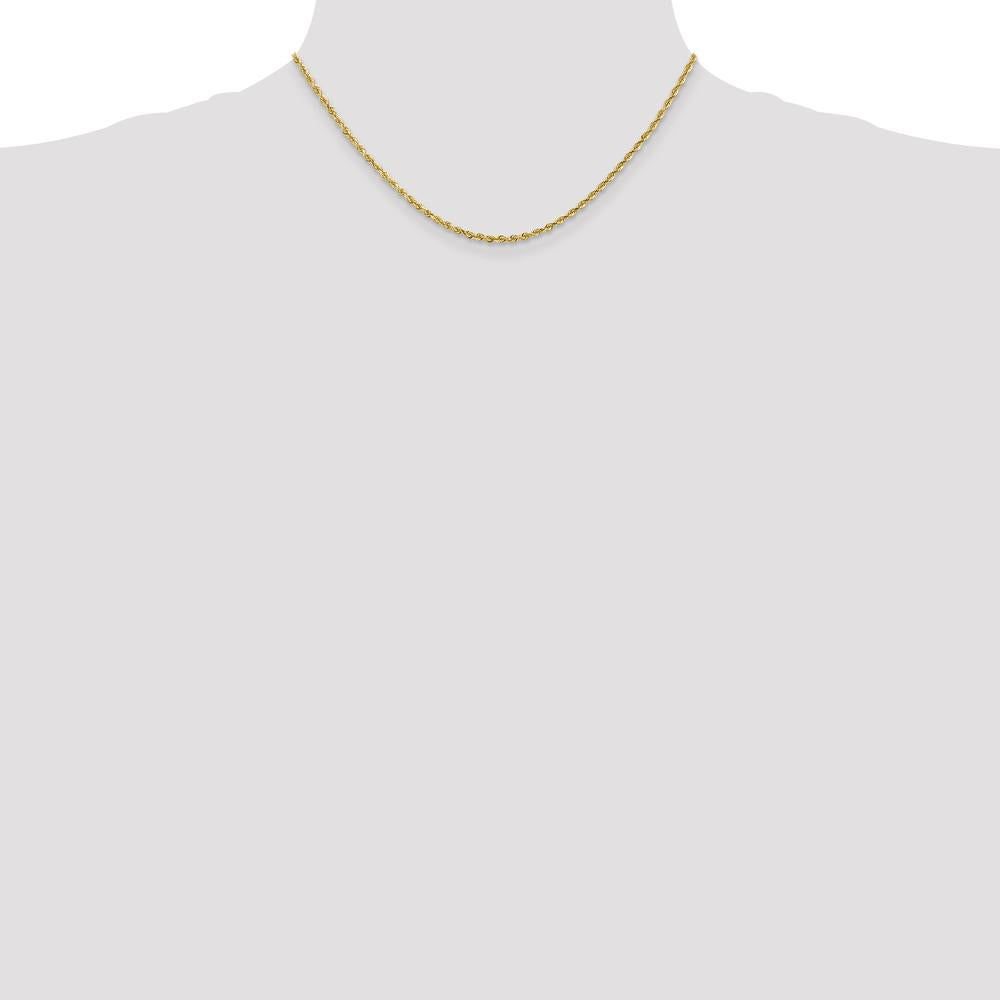 14K Yellow Gold 16" 2.25mm Diamond-Cut Quadruple Rope Chain with Lobster Clasp by Oro Pregiato