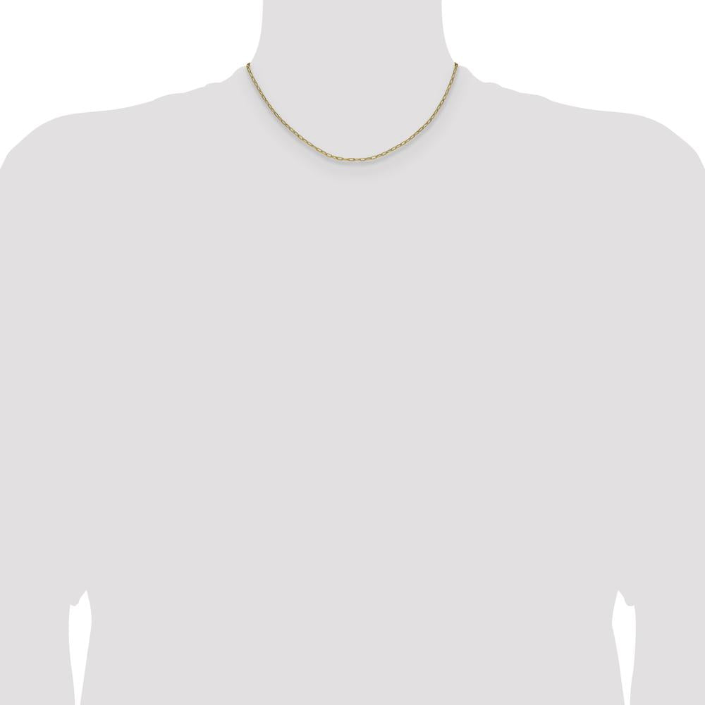 14K Yellow Gold 16" 2.2mm Beveled Paperclip Chain with Lobster Clasp by Oro Pregiato