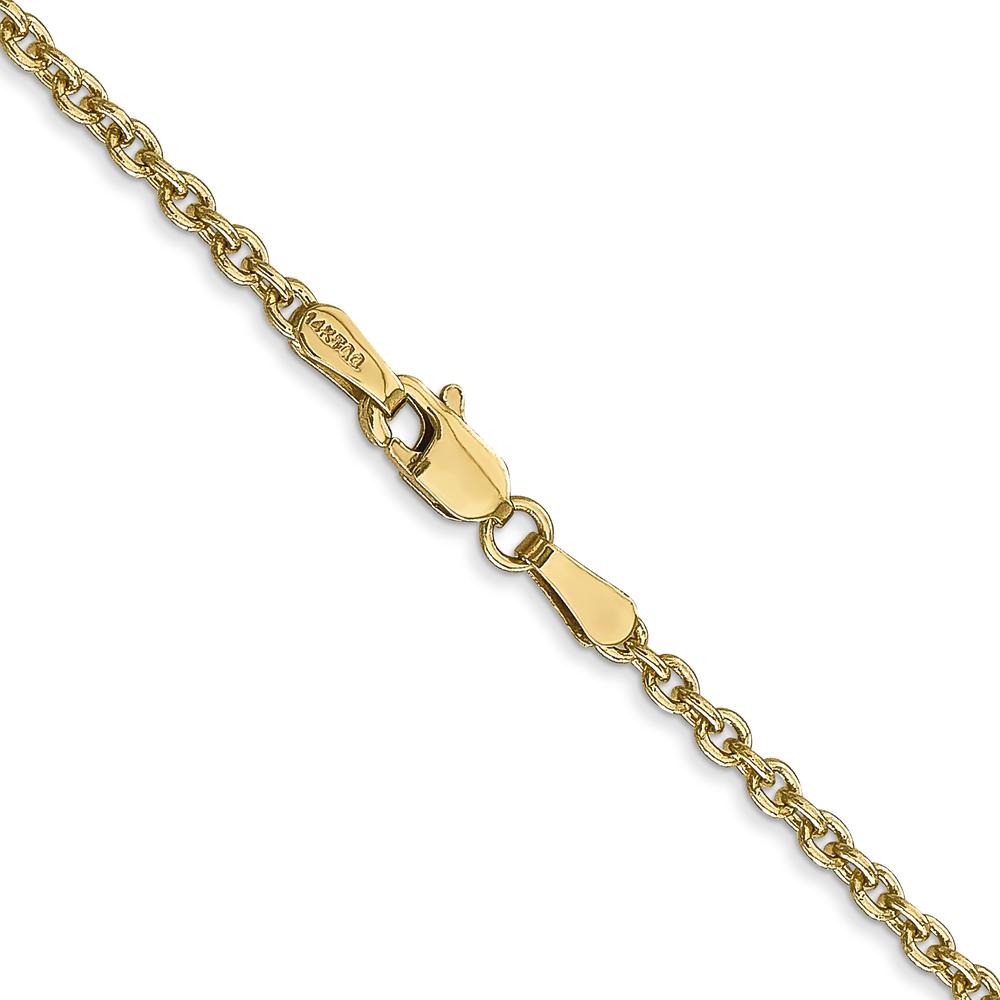 14K Yellow Gold 16" 2.2mm Forzantine Cable Chain with Lobster Clasp by Oro Pregiato