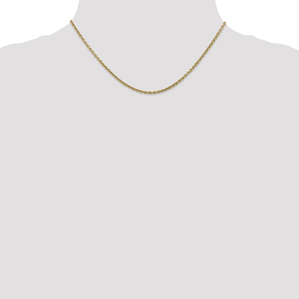 14K Yellow Gold 16" 2.2mm Forzantine Cable Chain with Lobster Clasp by Oro Pregiato