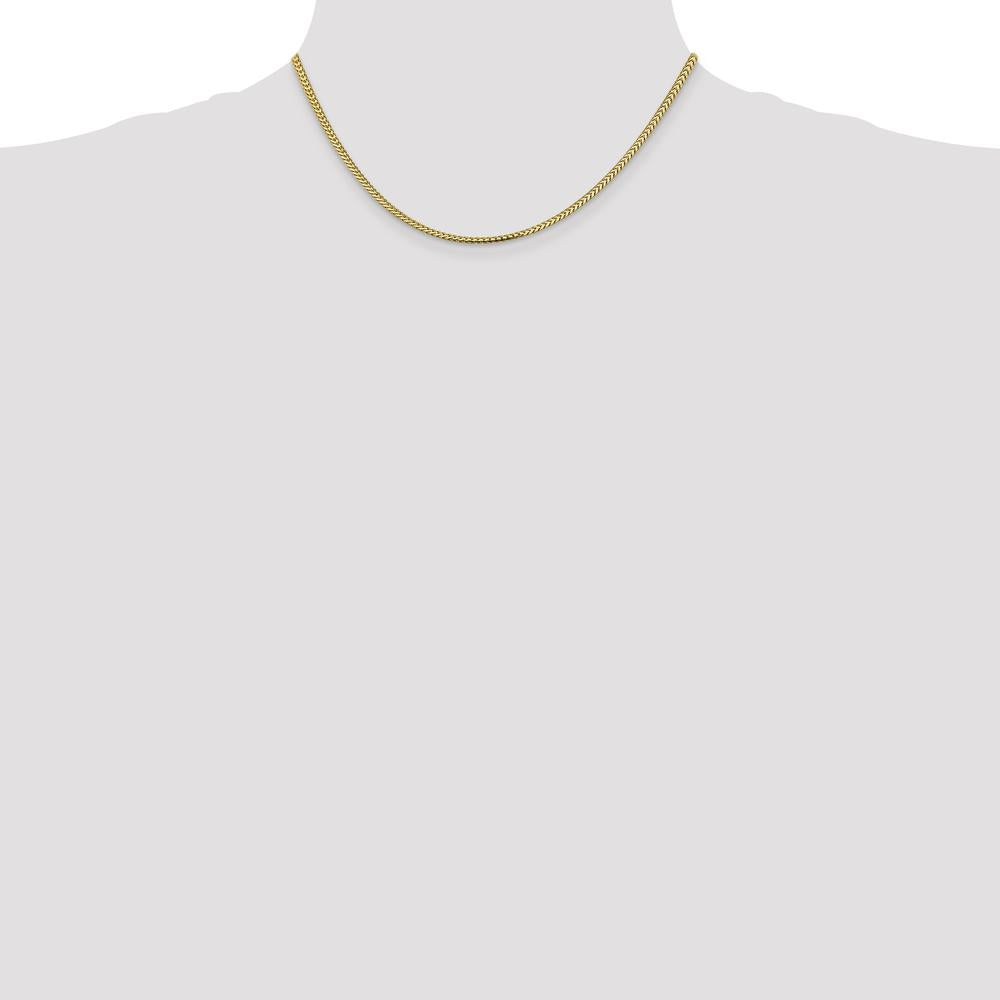 14K Yellow Gold 16" 2.3mm Franco Chain with Lobster Clasp by Oro Pregiato