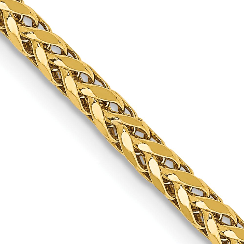 14K Yellow Gold 16" 2.5mm Diamond-Cut Wheat Chain Necklace by Oro Pregiato