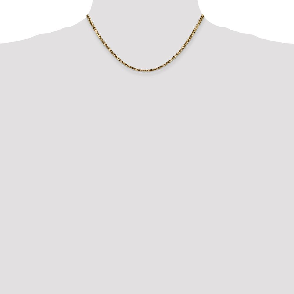 14K Yellow Gold 16" 2.5mm Franco Chain with Lobster Clasp by Oro Pregiato