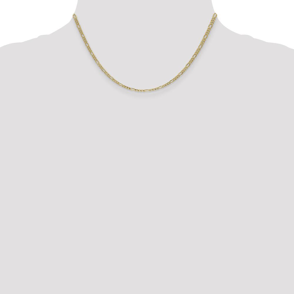 14K Yellow Gold 16" 2.5mm Polished Figaro Chain Necklace with Lobster Clasp by Oro Pregiato