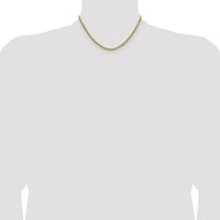 14K Yellow Gold 16" 2.5mm Semi-Solid Diamond-Cut Rope Necklace with Lobster Clasp by Oro Pregiato