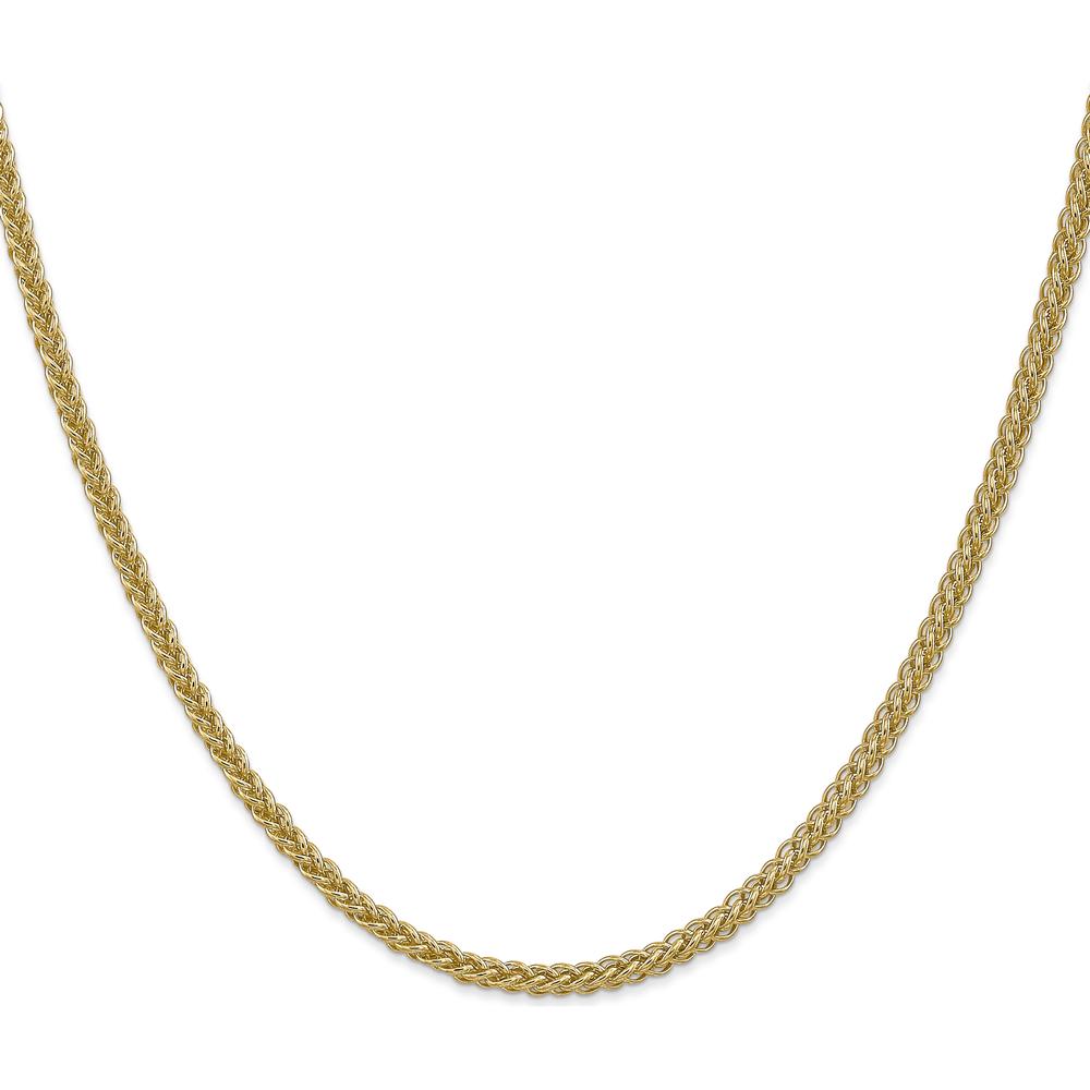 14K Yellow Gold 16" 2.6mm Semi-Solid 3-Wire Wheat Chain with Lobster Clasp by Oro Pregiato