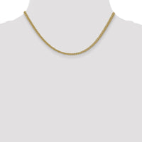 14K Yellow Gold 16" 2.6mm Semi-Solid 3-Wire Wheat Chain with Lobster Clasp by Oro Pregiato