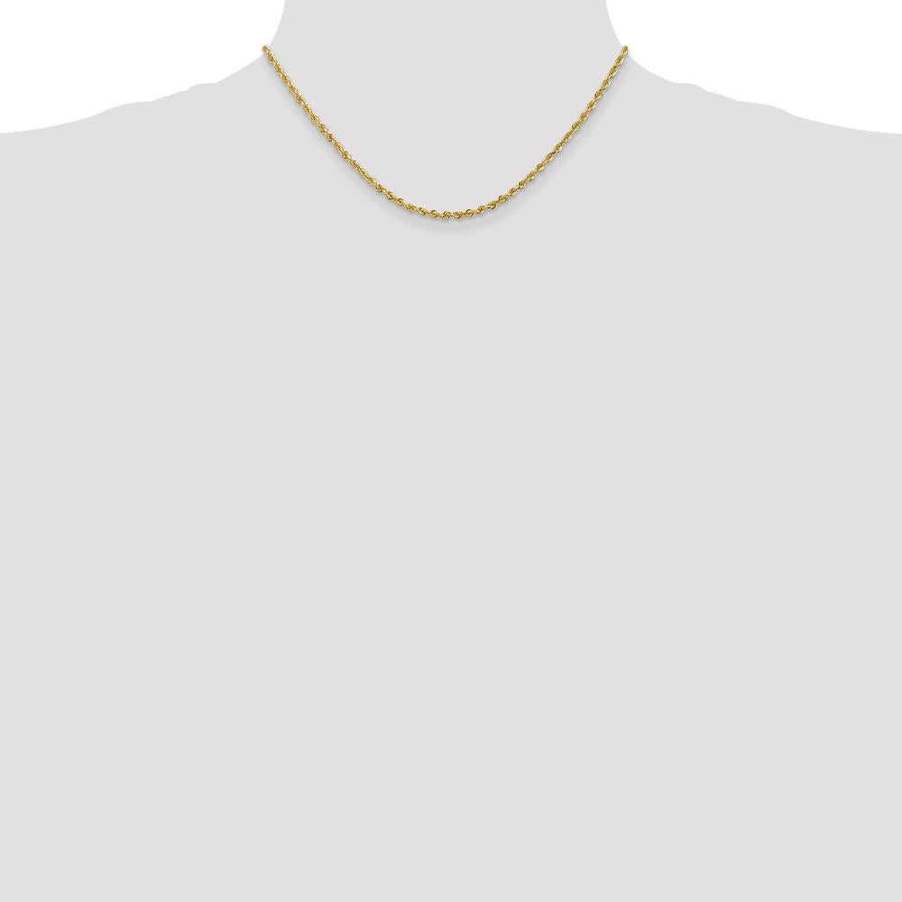 14K Yellow Gold 16" 2.75mm Diamond-Cut Rope Chain with Lobster Clasp by Oro Pregiato