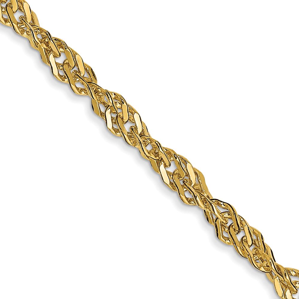 14K Yellow Gold 16" 2.75mm Lightweight Singapore Chain with Lobster Clasp by Oro Pregiato