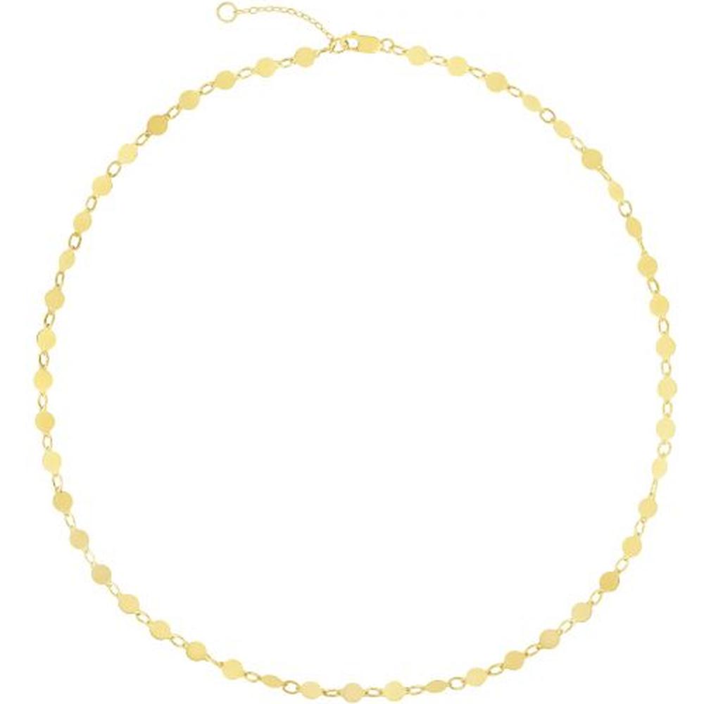 14K Yellow Gold 16.25" Adjustable Mirror Chain Choker - Polished Finish by Orozza Fine Jewelry