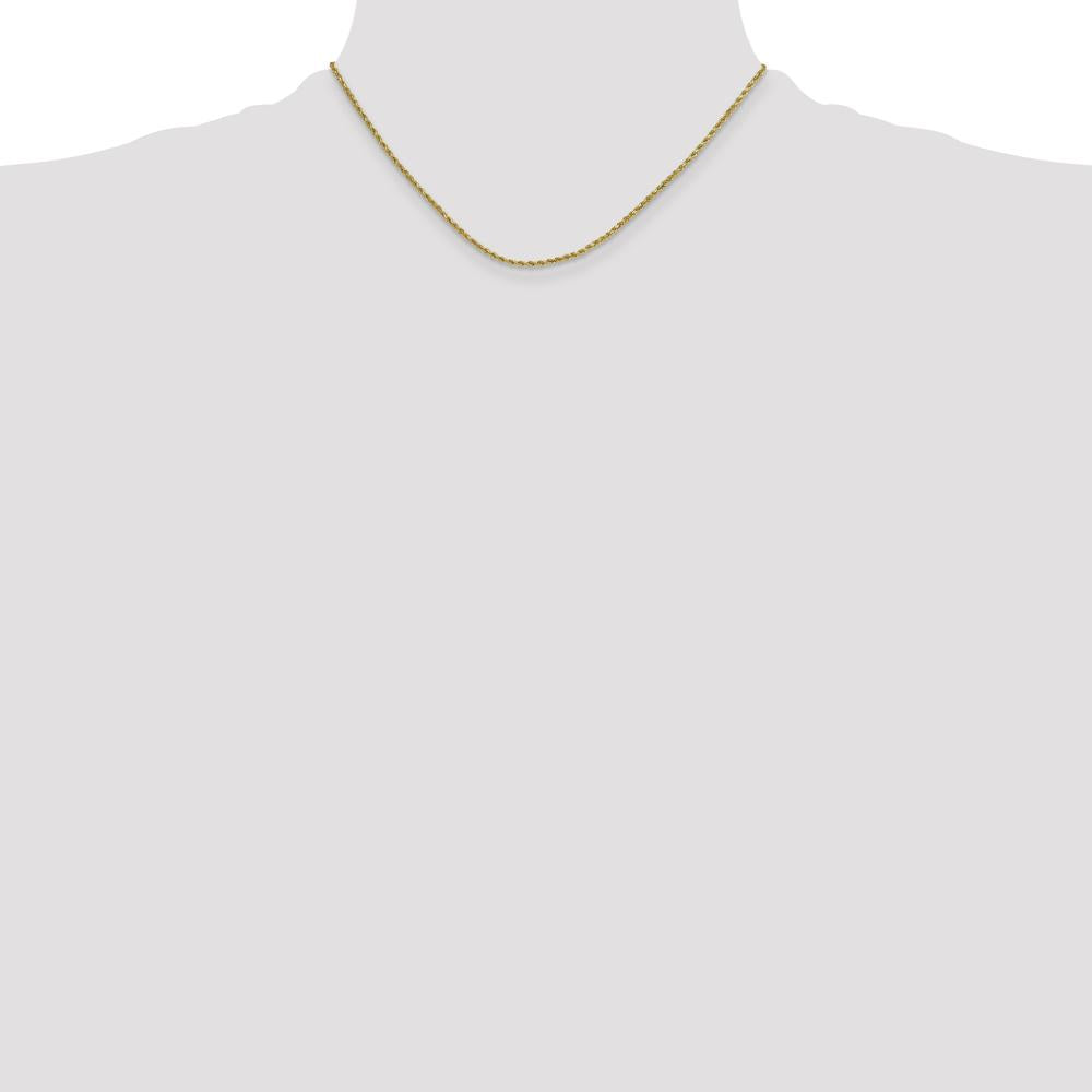 14K Yellow Gold 16" 2mm Diamond-Cut Rope Chain with Lobster Clasp by Oro Pregiato