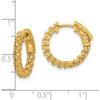 14K Yellow Gold 16.2mm In/Out Hoop Earrings with Safety Clasp Closure by Oro Pregiato