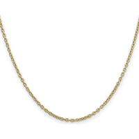 14K Yellow Gold 16" 2mm Round Open Link Cable Chain with Lobster Clasp by Oro Pregiato