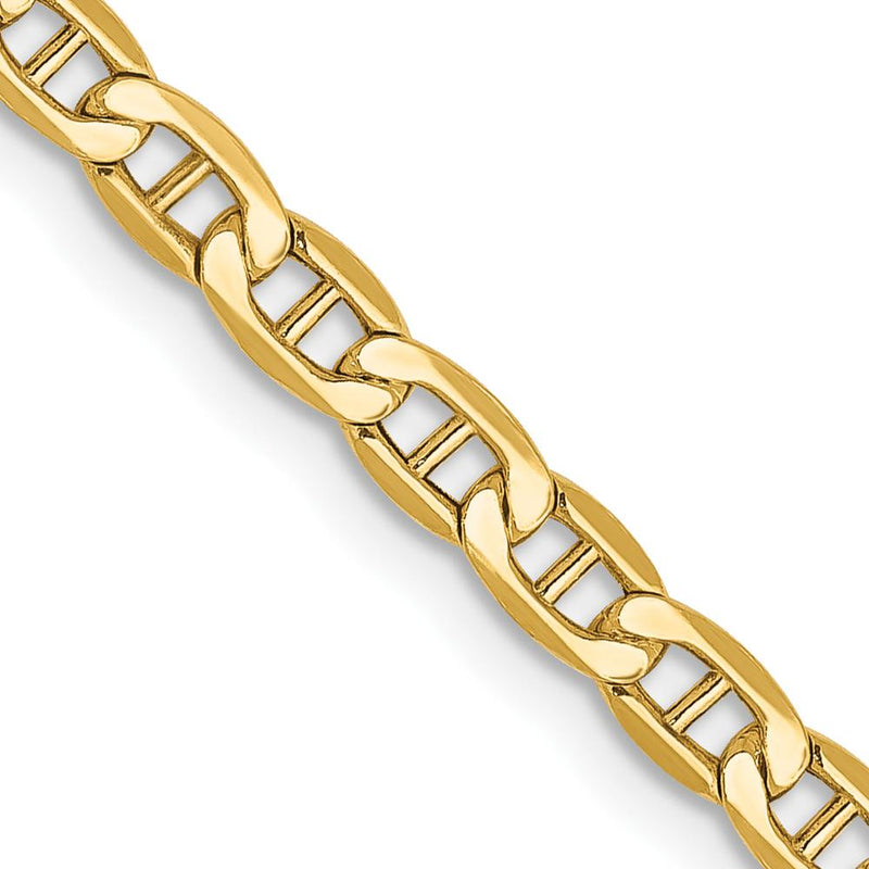14K Yellow Gold 16" 3.2mm Semi-Solid Anchor Chain with Lobster Clasp by Oro Pregiato