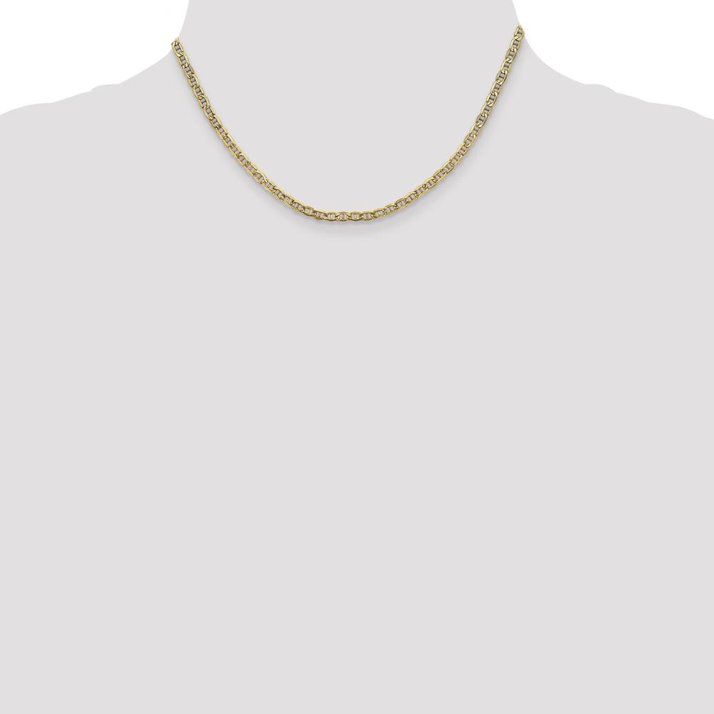 14K Yellow Gold 16" 3.2mm Semi-Solid Anchor Chain with Lobster Clasp by Oro Pregiato