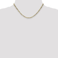 14K Yellow Gold 16" 3.5mm Semi-Solid Figaro Chain with Lobster Clasp by Oro Pregiato