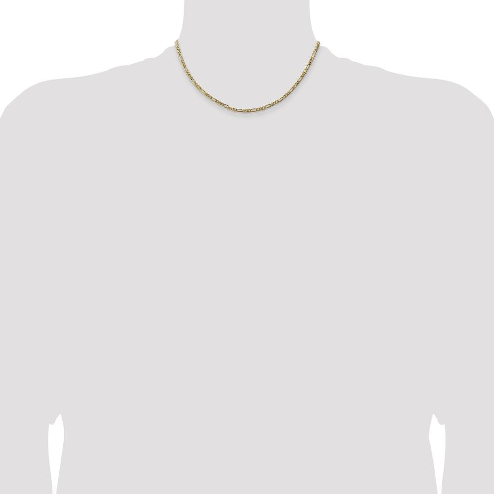 14K Yellow Gold 16" 3mm Flat Figaro Chain with Lobster Clasp by Oro Pregiato