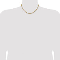 14K Yellow Gold 16" 3mm Solid Rope Chain with Lobster Clasp